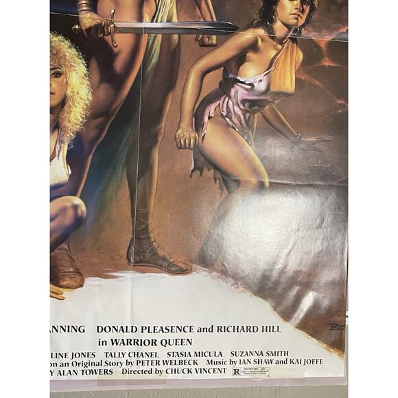 Vintage Warrior Queen Original Movie Poster 1987 37.5x23.75 Boris Vallejo Art - Picture 6 of 7